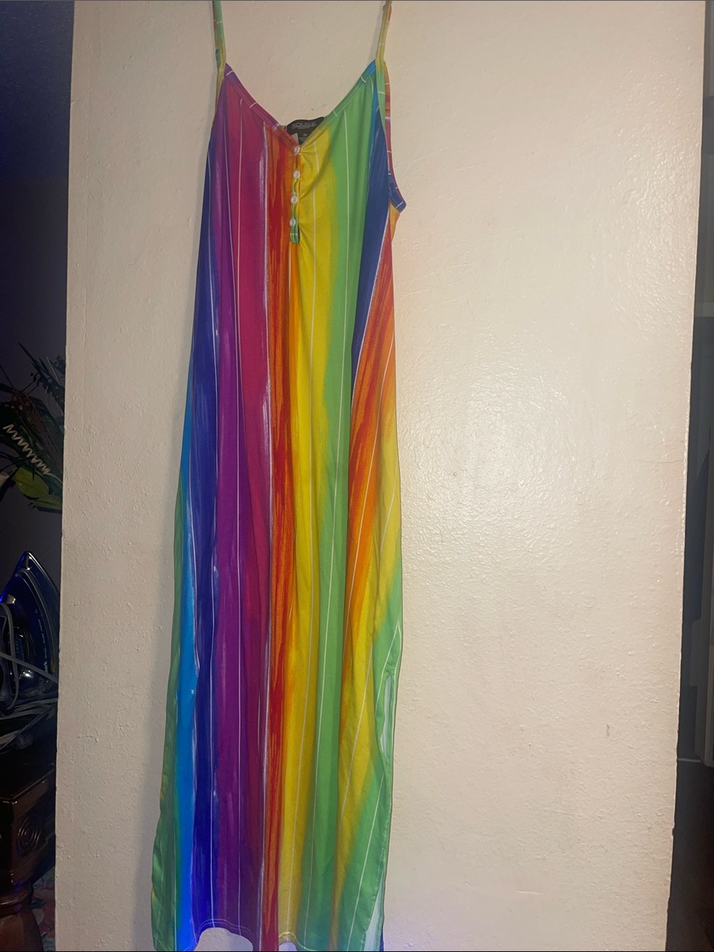 Women's Rainbow Stripe Maxi Dress - Multicolor